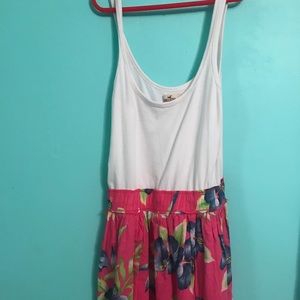 White and floral dress